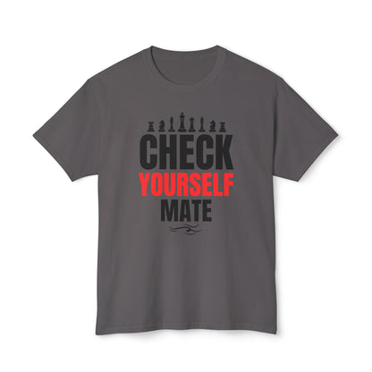 Check Yourself Mate Chess T-Shirt, Unisex Fun Tees for Gamers, Gift for Chess Lovers, Casual Style, Tournament Apparel