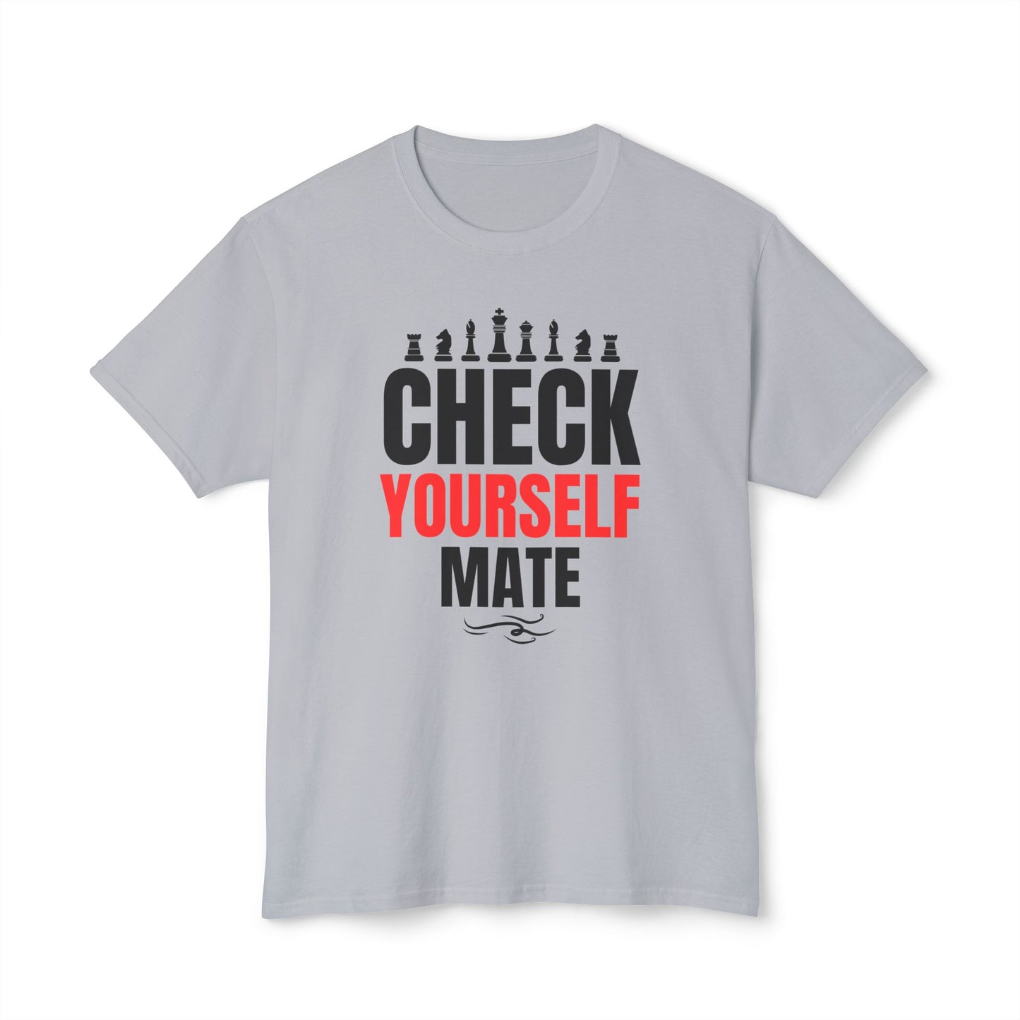 Check Yourself Mate Chess T-Shirt, Unisex Fun Tees for Gamers, Gift for Chess Lovers, Casual Style, Tournament Apparel