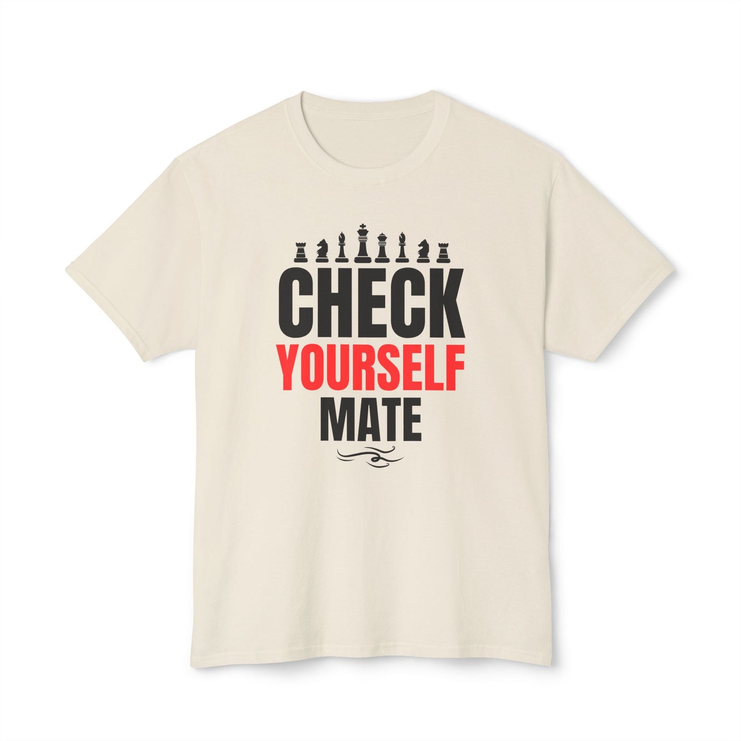 Check Yourself Mate Chess T-Shirt, Unisex Fun Tees for Gamers, Gift for Chess Lovers, Casual Style, Tournament Apparel