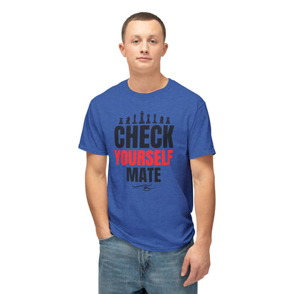 Check Yourself Mate Chess T-Shirt, Unisex Fun Tees for Gamers, Gift for Chess Lovers, Casual Style, Tournament Apparel