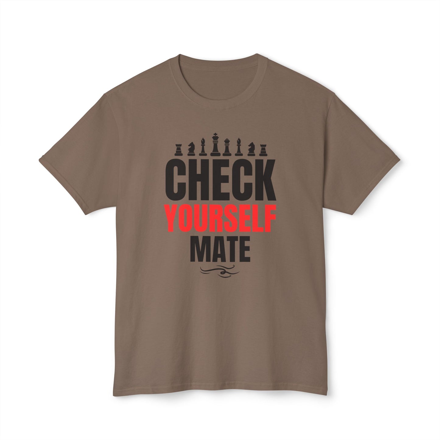 Check Yourself Mate Chess T-Shirt, Unisex Fun Tees for Gamers, Gift for Chess Lovers, Casual Style, Tournament Apparel