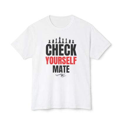 Check Yourself Mate Chess T-Shirt, Unisex Fun Tees for Gamers, Gift for Chess Lovers, Casual Style, Tournament Apparel