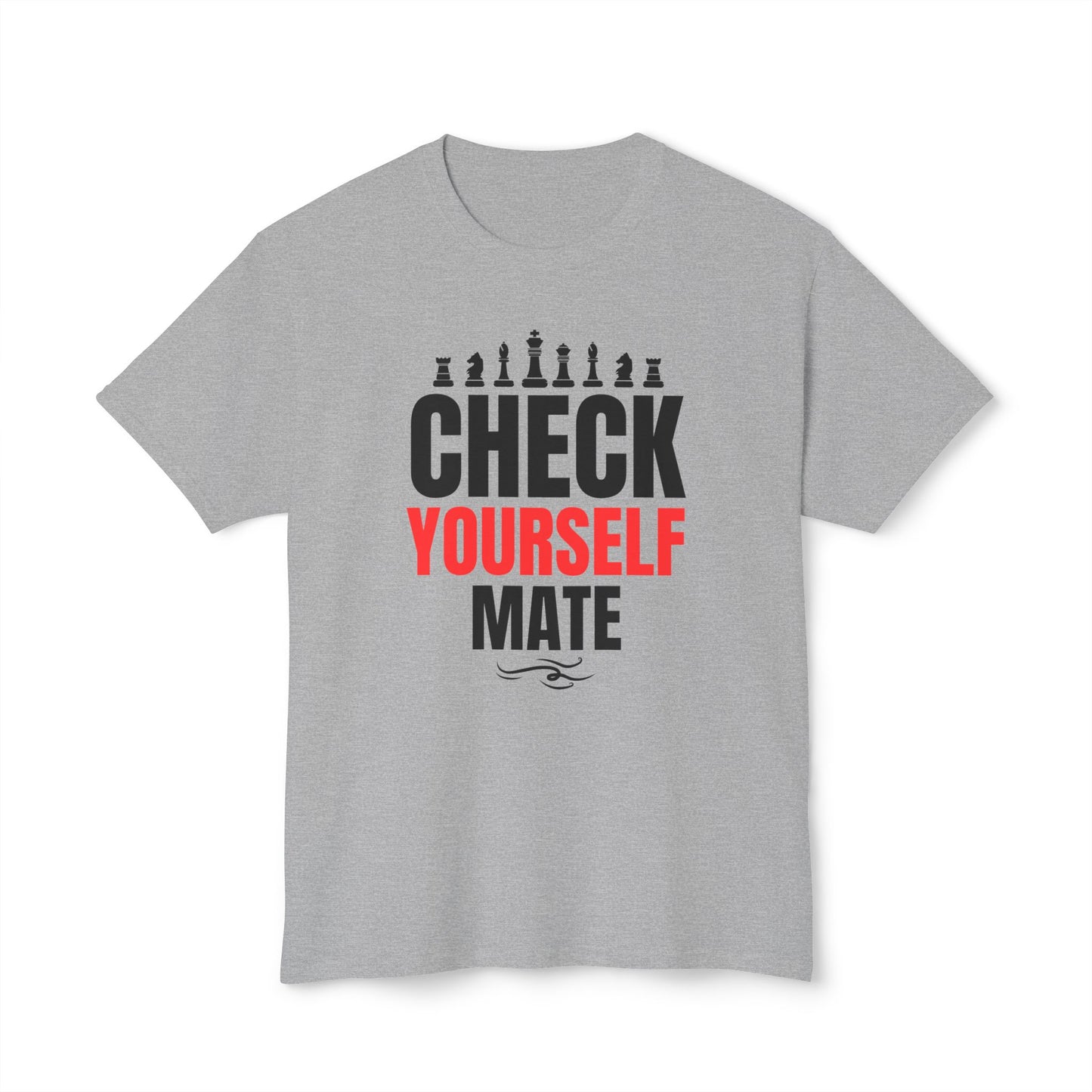 Check Yourself Mate Chess T-Shirt, Unisex Fun Tees for Gamers, Gift for Chess Lovers, Casual Style, Tournament Apparel