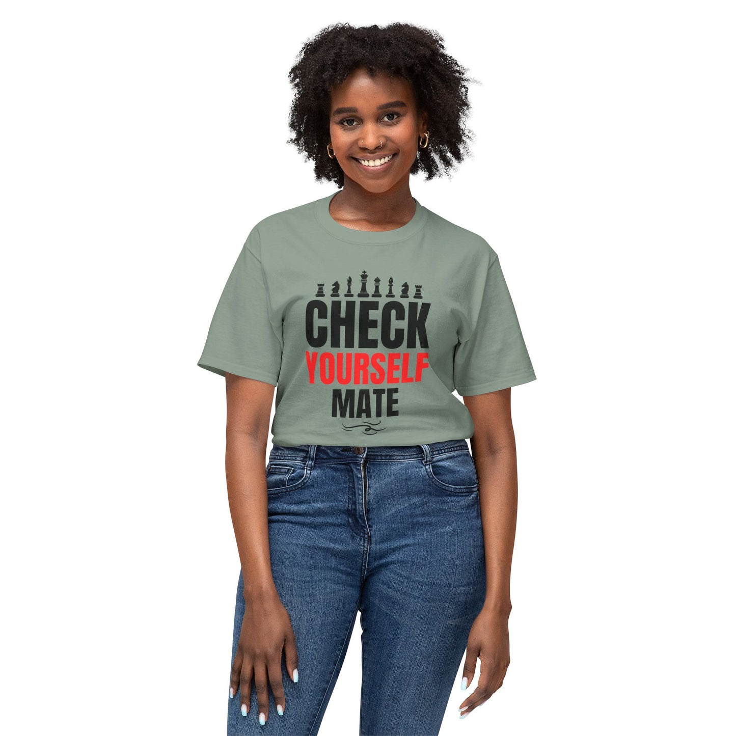 Check Yourself Mate Chess T-Shirt, Unisex Fun Tees for Gamers, Gift for Chess Lovers, Casual Style, Tournament Apparel