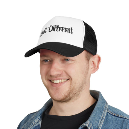 Built Different Mesh Cap - Motivational Funny Gift for Anyone Baseball Hat, Unique Snapback, Inspirational Headwear